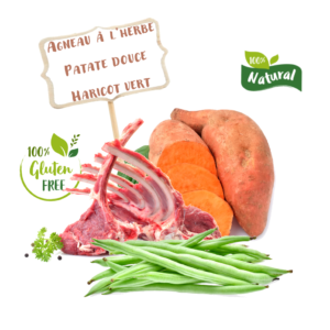 Ingrédients de la recette de croquette Nala à l'agneau élevée à l'herbe pour chien adulte