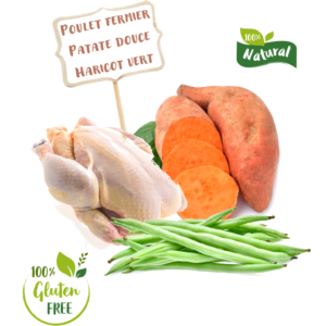 Ingrédients de la recette de croquette Nala au poulet élevé en plein air pour chien adulte