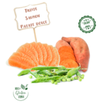 Ingrédients de la recette de croquette Nala à la truite et saumon pour chien adulte