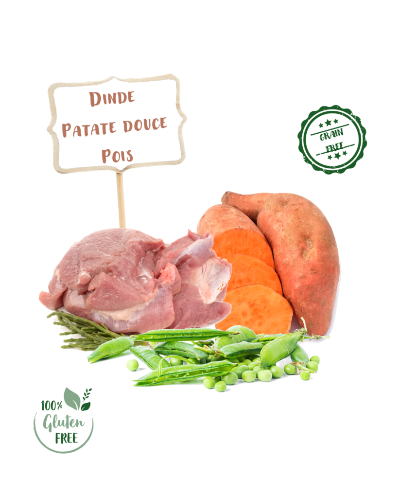 Ingrédients de la recette de croquette Nala à la dinde pour chien adulte de grande taille