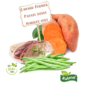Ingrédients de la recette de croquette Nala canard fermier pour chien adulte