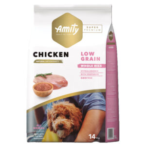 Amity super premium au poulet 14kg pour chien adulte
